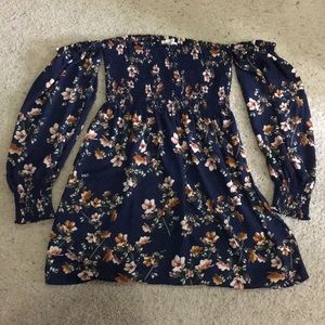 Smocked Cold Shoulder Floral Top